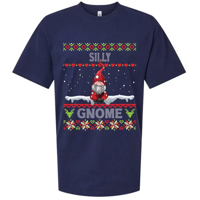 Silly Gnome Matching Family Christmas Ugly Pjs Funny Gift Sueded Cloud Jersey T-Shirt