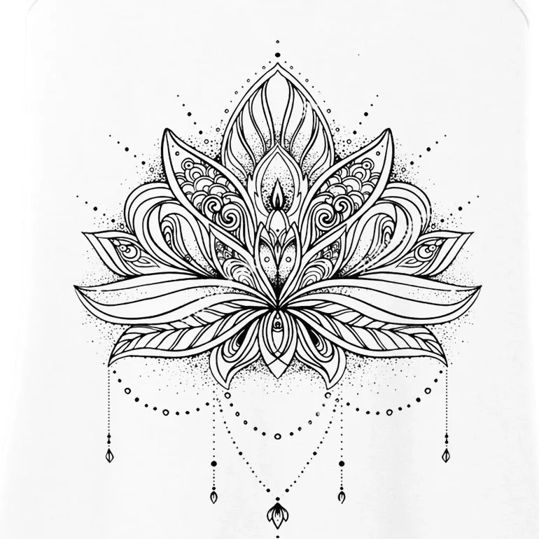 Sacred Geometry Meditation Positivity Love Mandala Lotus Ladies Essential Tank