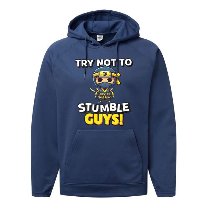 Stumble Guys Merch Ninjas Games Stumble Guys Performance Fleece Hoodie