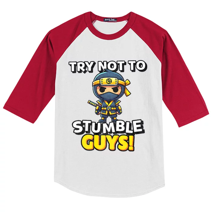 Stumble Guys Merch Ninjas Games Stumble Guys Kids Colorblock Raglan Jersey