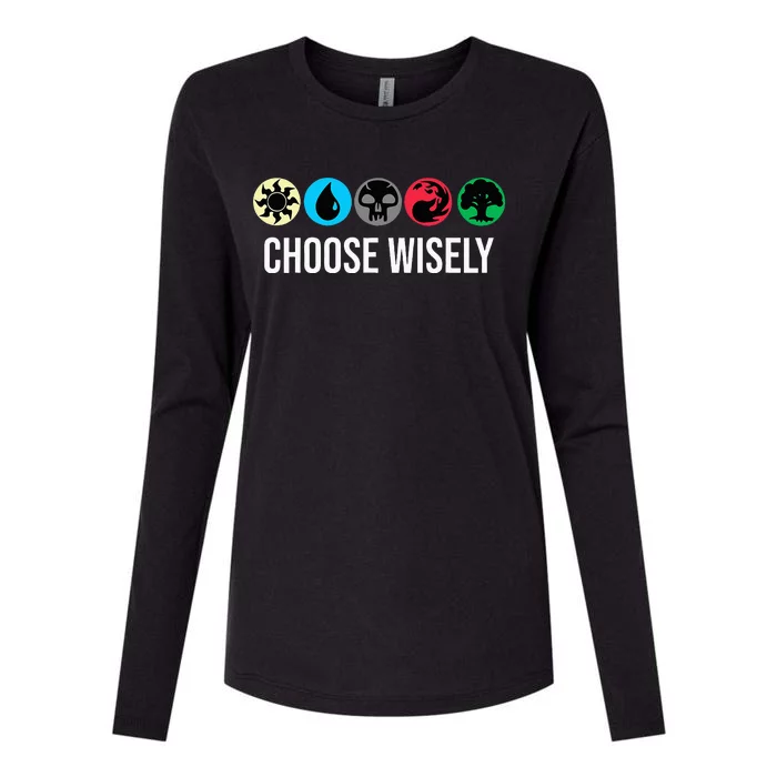 Symbols Gathering Magic Choose Wisely Blue Red Green Womens Cotton Relaxed Long Sleeve T-Shirt