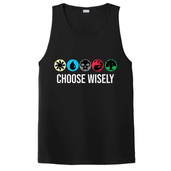 Symbols Gathering Magic Choose Wisely Blue Red Green Performance Tank