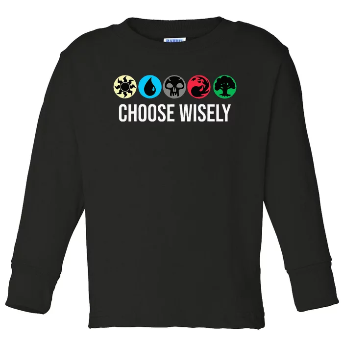 Symbols Gathering Magic Choose Wisely Blue Red Green Toddler Long Sleeve Shirt