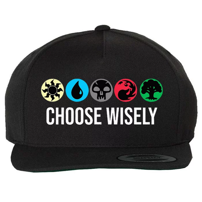 Symbols Gathering Magic Choose Wisely Blue Red Green Wool Snapback Cap