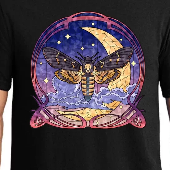 Stained Glass Moth Butterfly Moon Crest Pajama Set