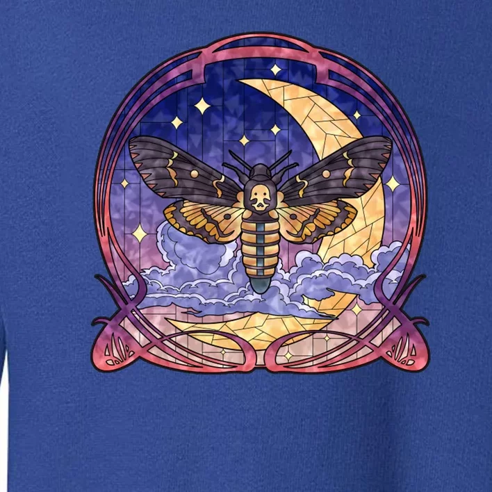 Stained Glass Moth Butterfly Moon Crest Toddler Sweatshirt