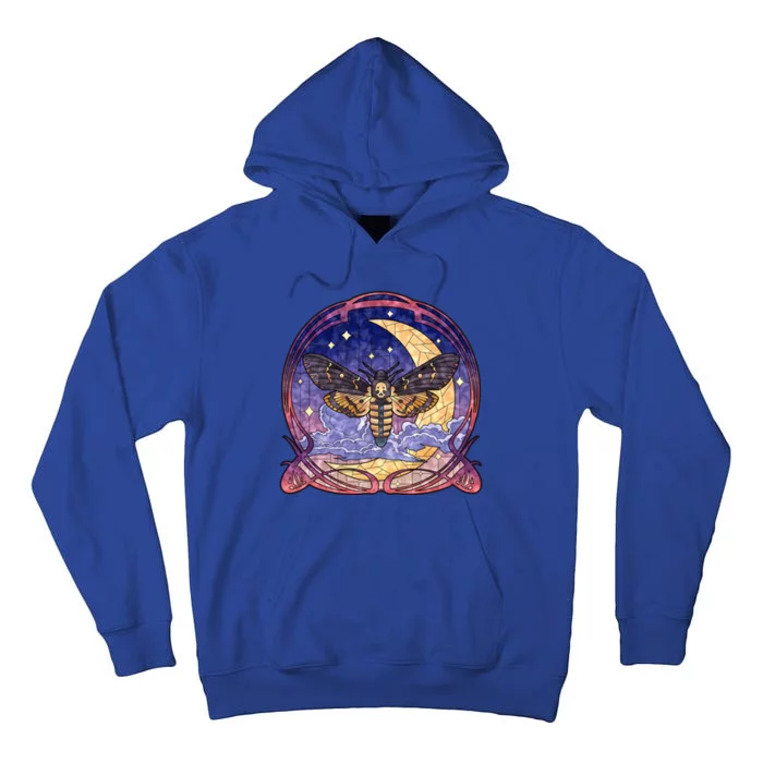 Stained Glass Moth Butterfly Moon Crest Tall Hoodie