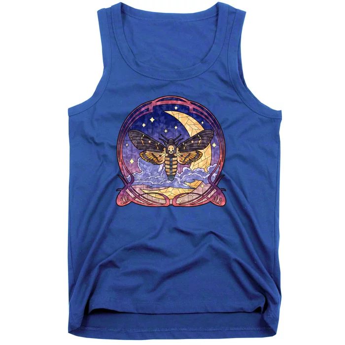 Stained Glass Moth Butterfly Moon Crest Tank Top