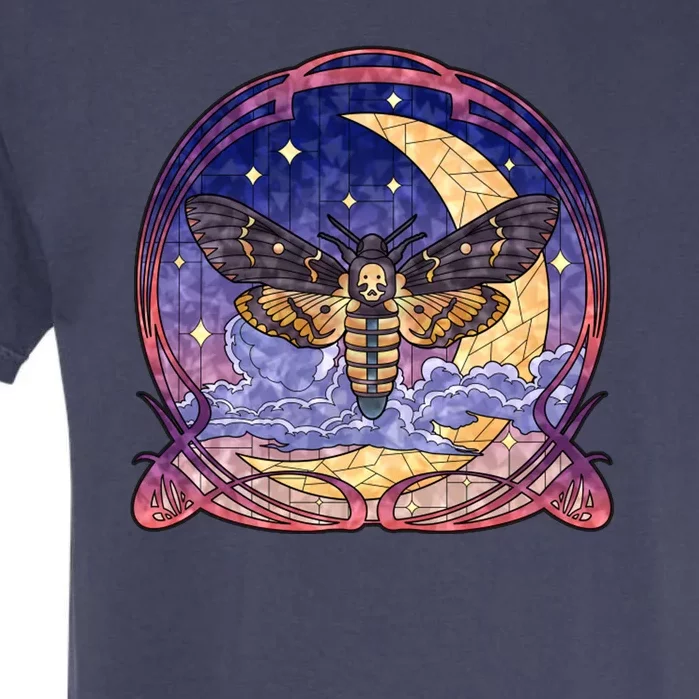 Stained Glass Moth Butterfly Moon Crest Garment-Dyed Heavyweight T-Shirt