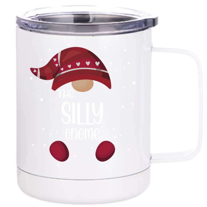 Silly Gnome Matching Family Pajamas Christmas Gift Front & Back 12oz Stainless Steel Tumbler Cup