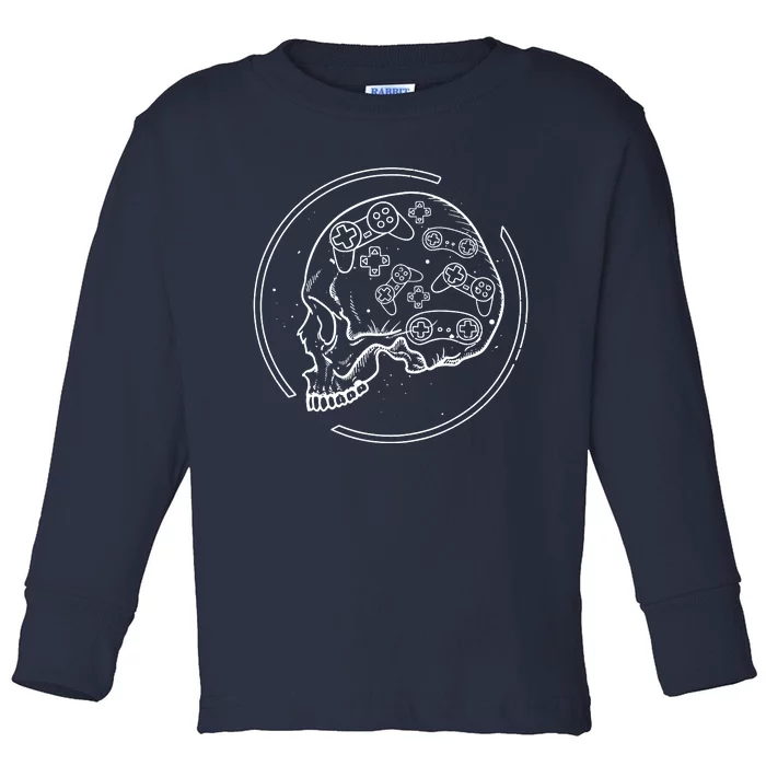 Skull Gaming Mind Control Toddler Long Sleeve Shirt