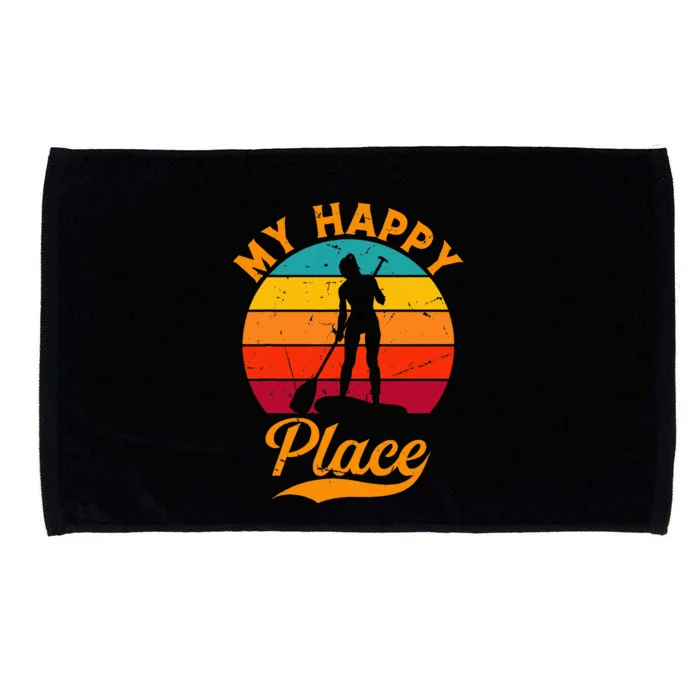 Sup Girl My Happy Place Water Sports Stand Up Paddle Board Microfiber Hand Towel