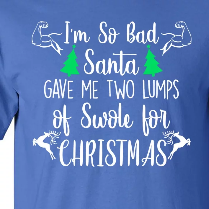 Santa Gave Me Two Lumps Of Swole Funny Christmas Fitness Gift Tall T-Shirt