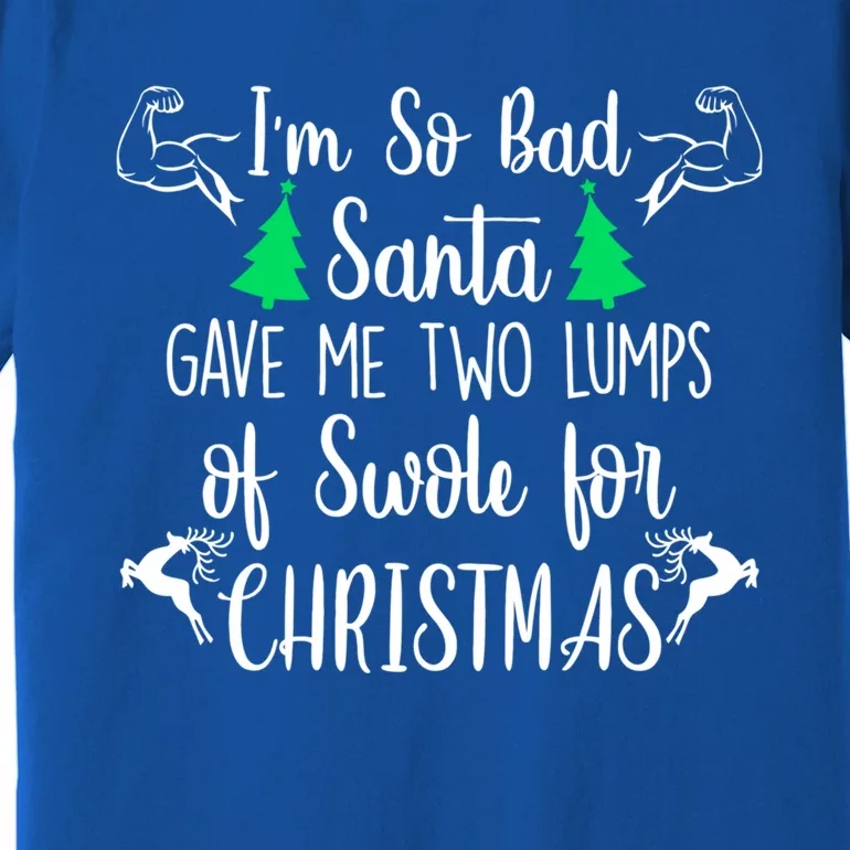 Santa Gave Me Two Lumps Of Swole Funny Christmas Fitness Gift Premium T-Shirt