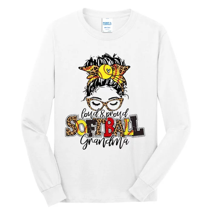 Softball Grandma Messy Bun Softball Grandma Tall Long Sleeve T-Shirt