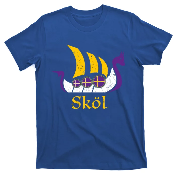 Skol Gift Nordic Scandinavian Vikings Boat T-Shirt