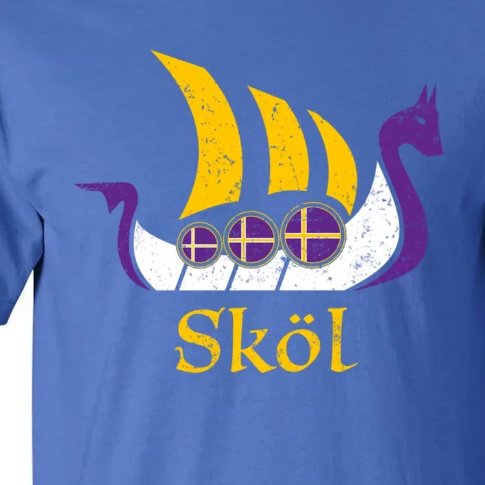 Skol Gift Nordic Scandinavian Vikings Boat Tall T-Shirt