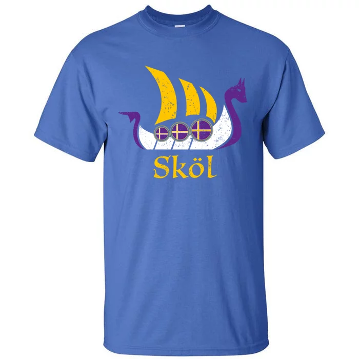 Skol Gift Nordic Scandinavian Vikings Boat Tall T-Shirt