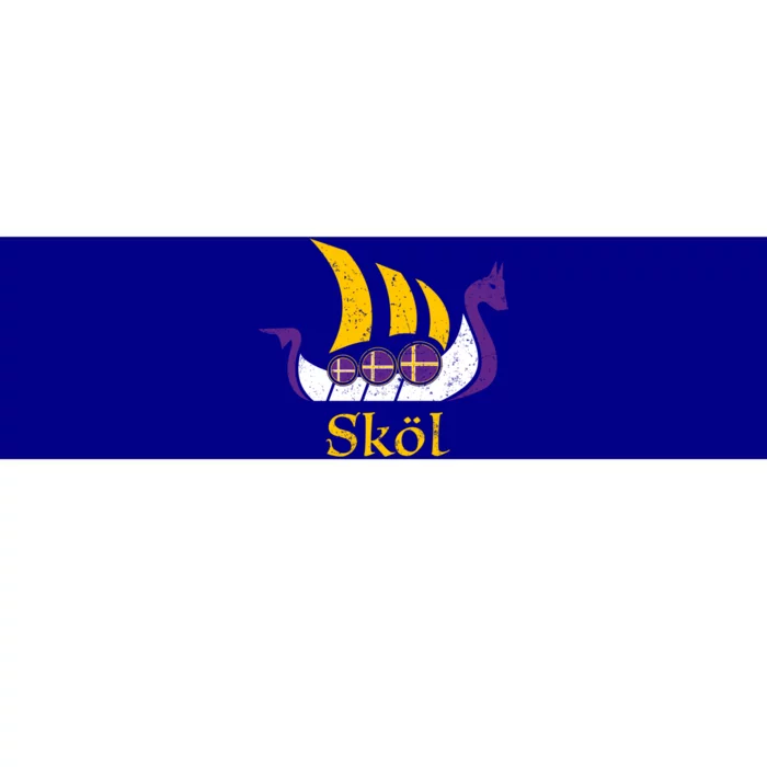 Skol Gift Nordic Scandinavian Vikings Boat Bumper Sticker