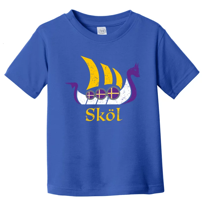 Skol Gift Nordic Scandinavian Vikings Boat Toddler T-Shirt