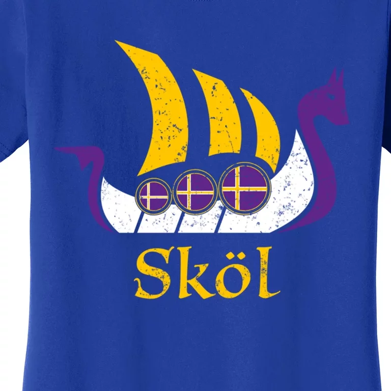 Skol Gift Nordic Scandinavian Vikings Boat Women's T-Shirt