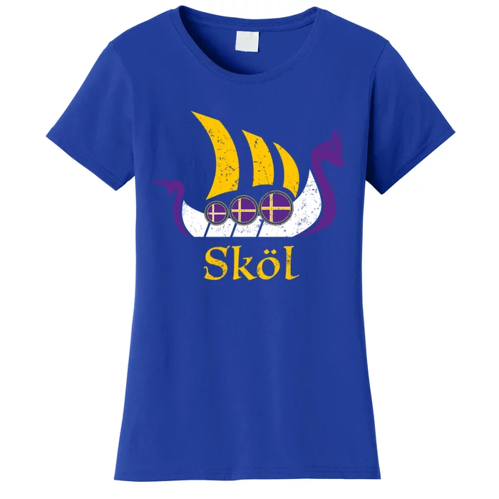 Skol Gift Nordic Scandinavian Vikings Boat Women's T-Shirt