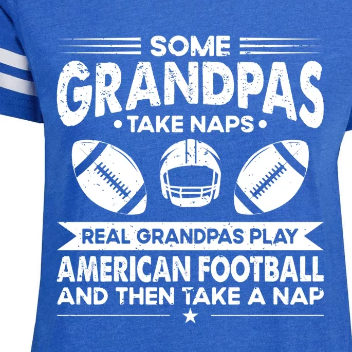 Some Grandfather Naps Real Grandpa Play American Football Gift Enza Ladies Jersey Football T-Shirt