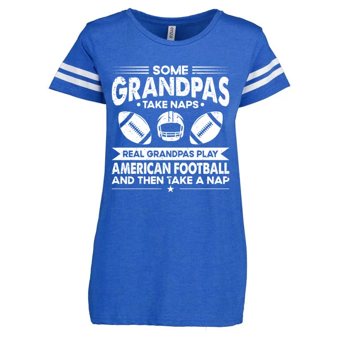 Some Grandfather Naps Real Grandpa Play American Football Gift Enza Ladies Jersey Football T-Shirt