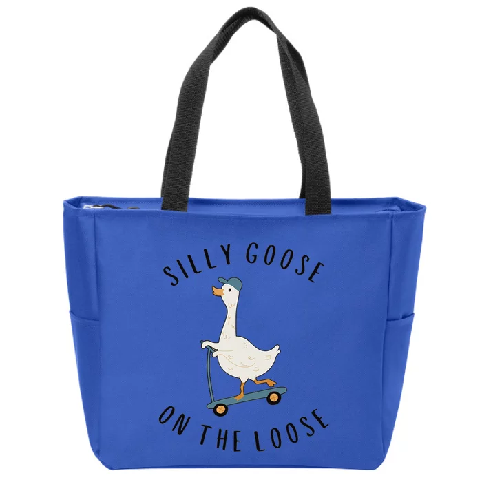 Silly Goose On The Loose Zip Tote Bag