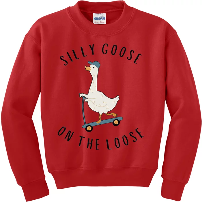 Silly Goose On The Loose Kids Sweatshirt