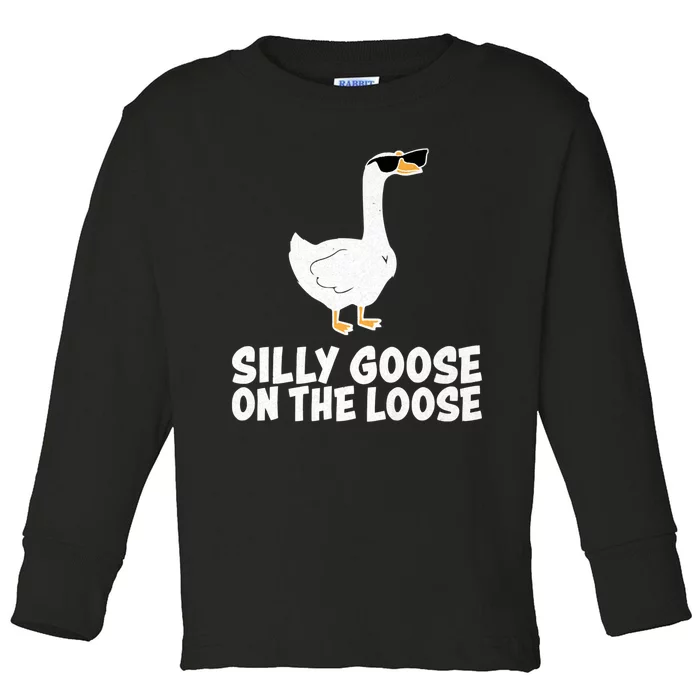 Silly Goose On The Loose Toddler Long Sleeve Shirt