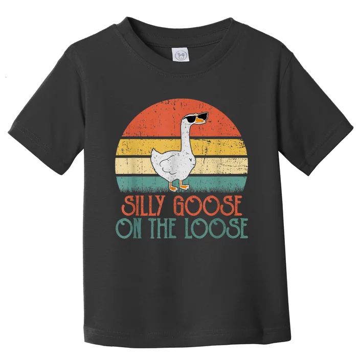 Silly Goose On The Loose Funny Saying Toddler T-Shirt