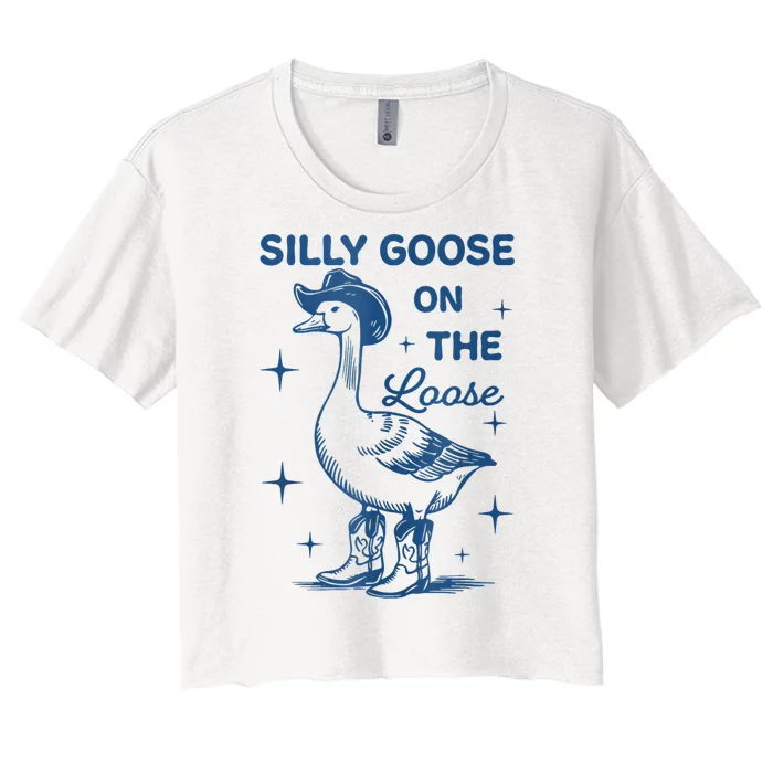 Silly Goose On The Loose Women's Crop Top Tee