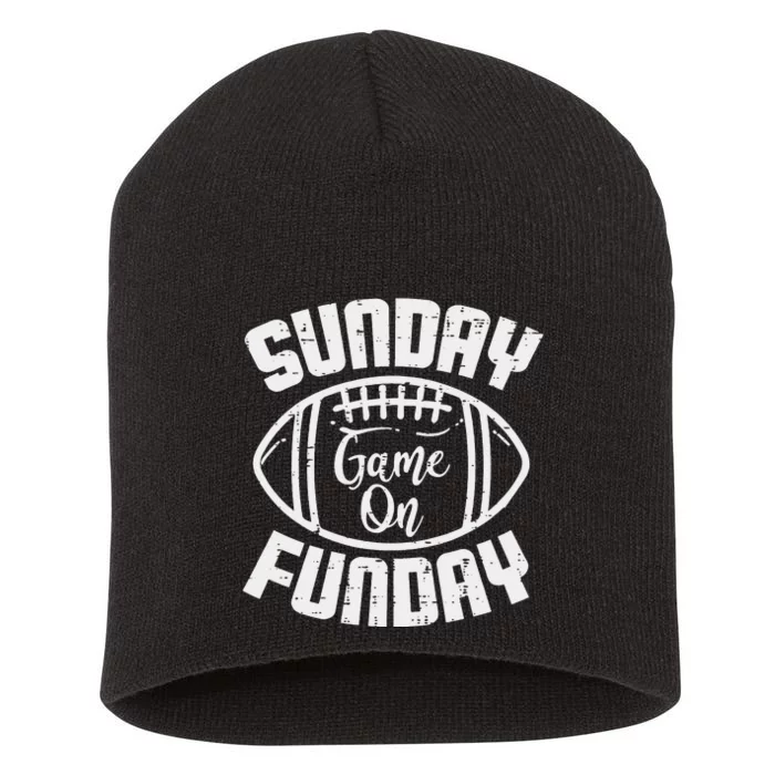 Sunday Game On Funday American Football Day Short Acrylic Beanie