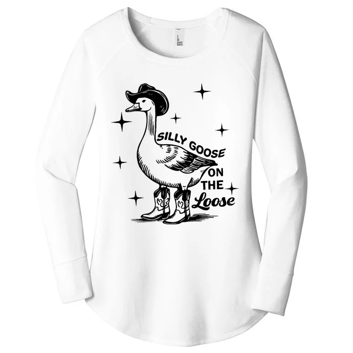 Silly Goose On The Loose Women's Perfect Tri Tunic Long Sleeve Shirt