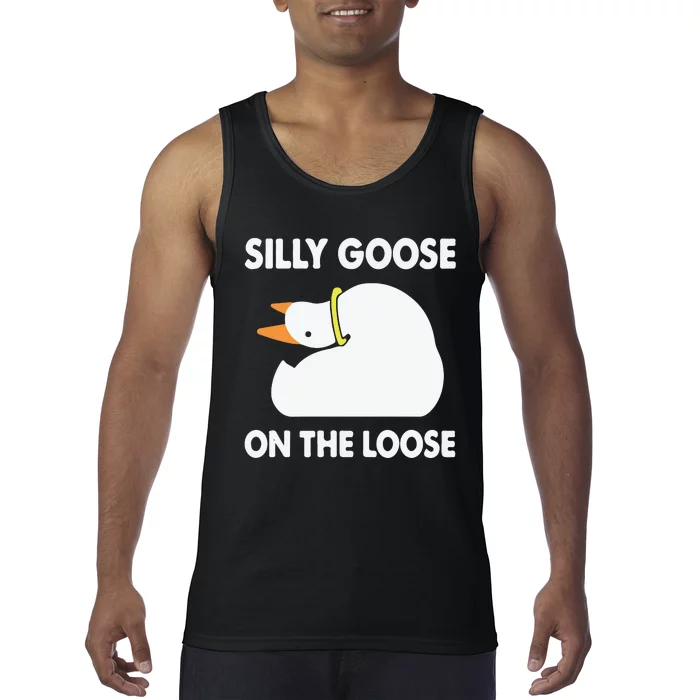 Silly Goose On The Losse Funny Duck Tank Top