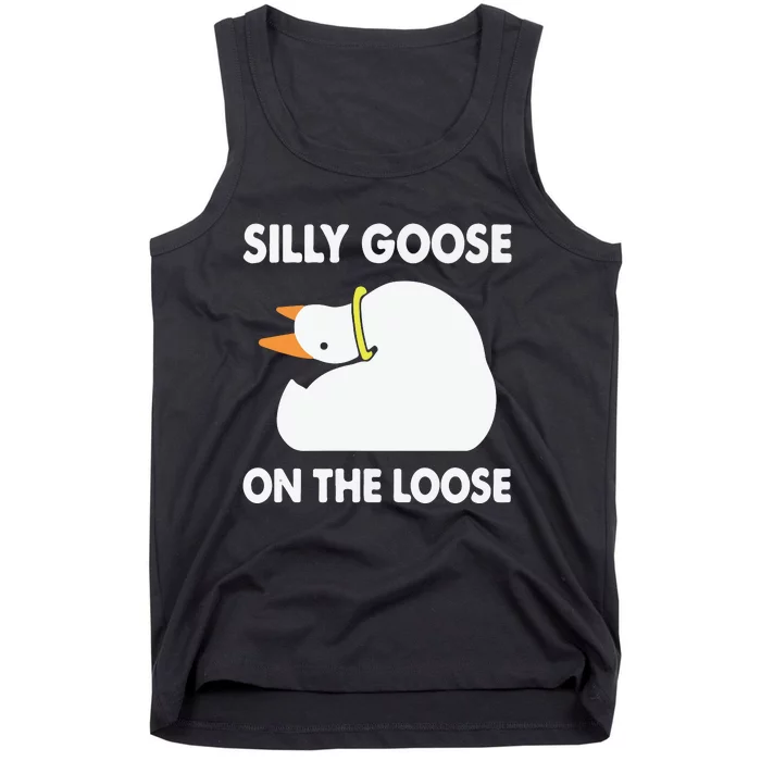 Silly Goose On The Losse Funny Duck Tank Top