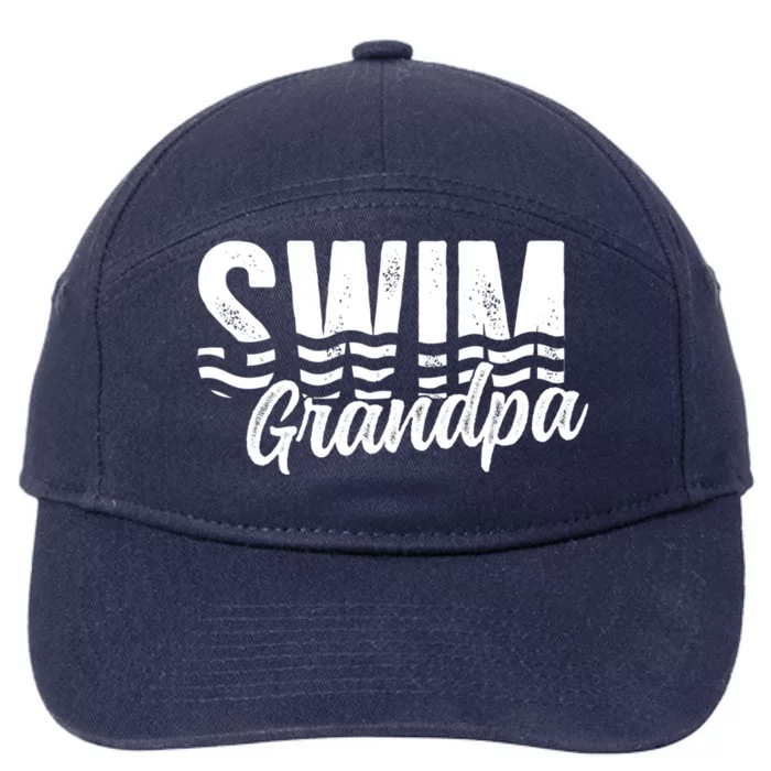 Swim Grandpa Of A Swimmer Grandfather Swimming Grandpa Gift 7-Panel Snapback Hat