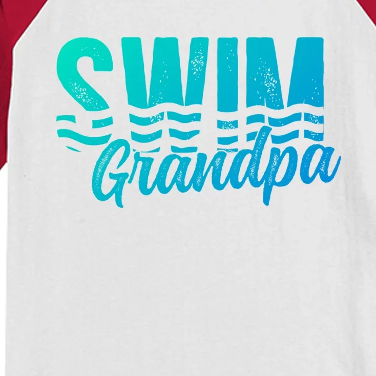 Swim Grandpa Of A Swimmer Grandfather Swimming Grandpa Gift Kids Colorblock Raglan Jersey