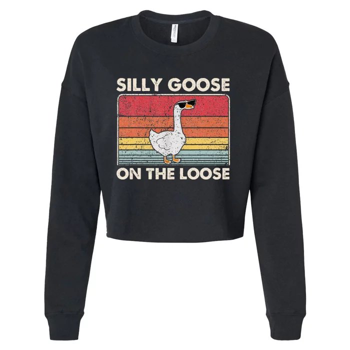 Silly Goose On The Loose Silly Goose University Cropped Pullover Crew