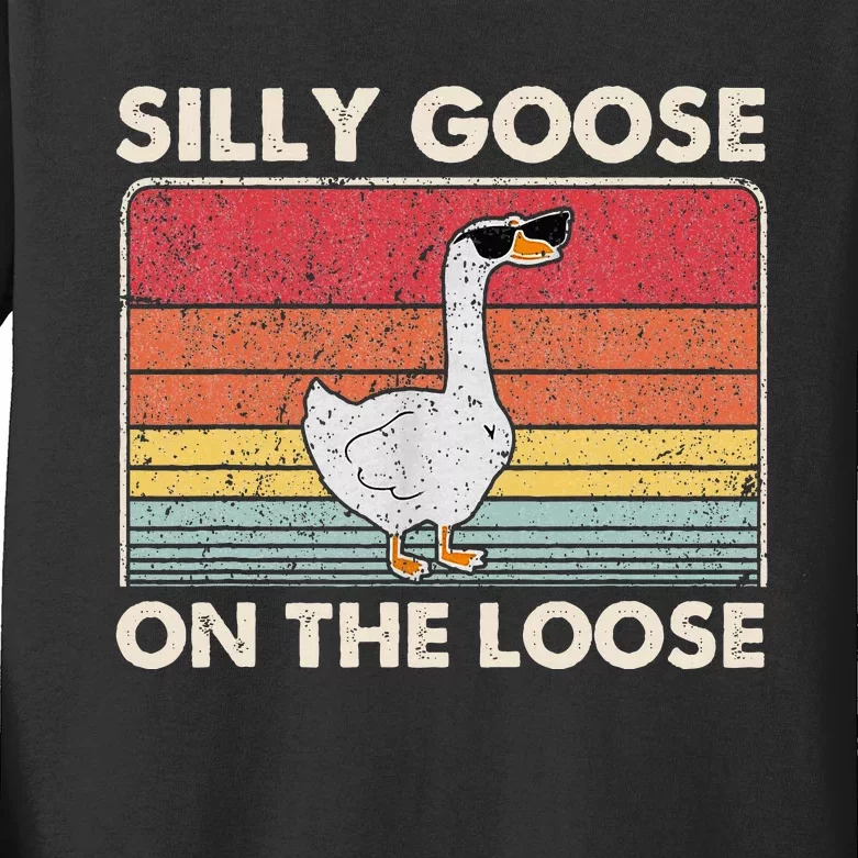 Silly Goose On The Loose Silly Goose University Kids Long Sleeve Shirt