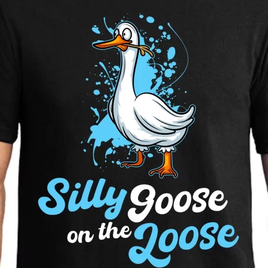 Silly Goose On The Loose Funny Duck Animal Hunter Gift Pajama Set