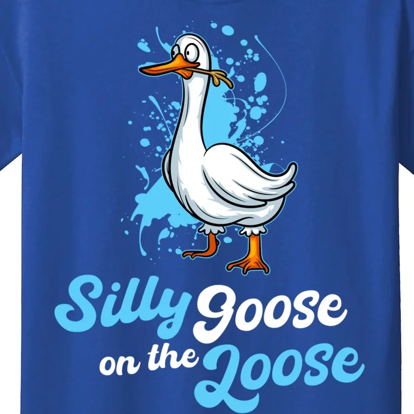 Silly Goose On The Loose Funny Duck Animal Hunter Gift Kids T-Shirt