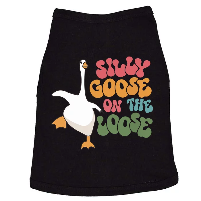 Silly Goose On The Loose Retro Groovy Silly Goose Club Doggie Tank