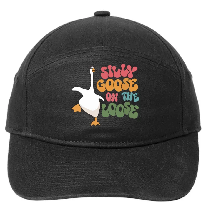 Silly Goose On The Loose Retro Groovy Silly Goose Club 7-Panel Snapback Hat