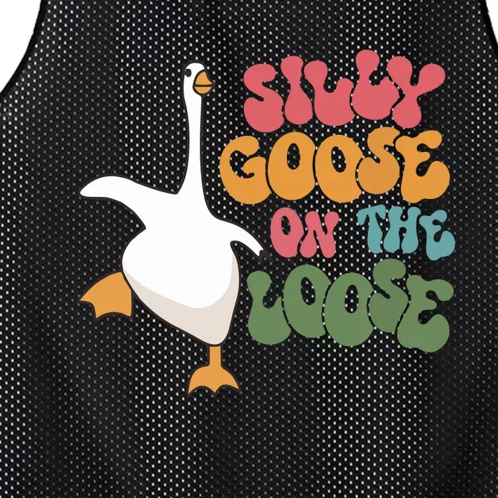 Silly Goose On The Loose Retro Groovy Silly Goose Club Mesh Reversible Basketball Jersey Tank