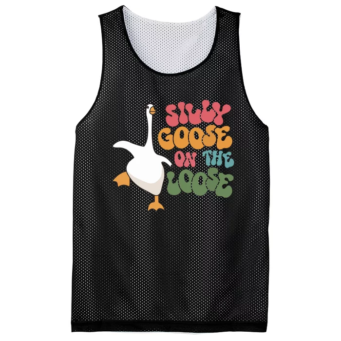 Silly Goose On The Loose Retro Groovy Silly Goose Club Mesh Reversible Basketball Jersey Tank