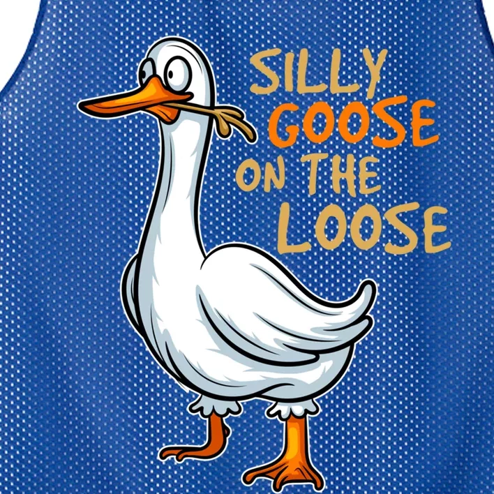 Silly Goose On The Loose Funny Silly Bird Animal Ducks Fun Meaningful Gift Mesh Reversible Basketball Jersey Tank