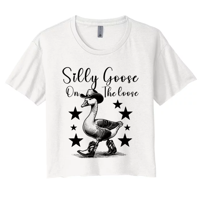 Silly Goose On The Loose Women's Crop Top Tee