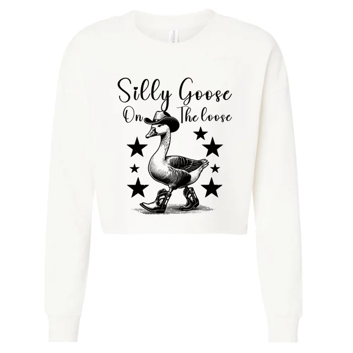 Silly Goose On The Loose Cropped Pullover Crew